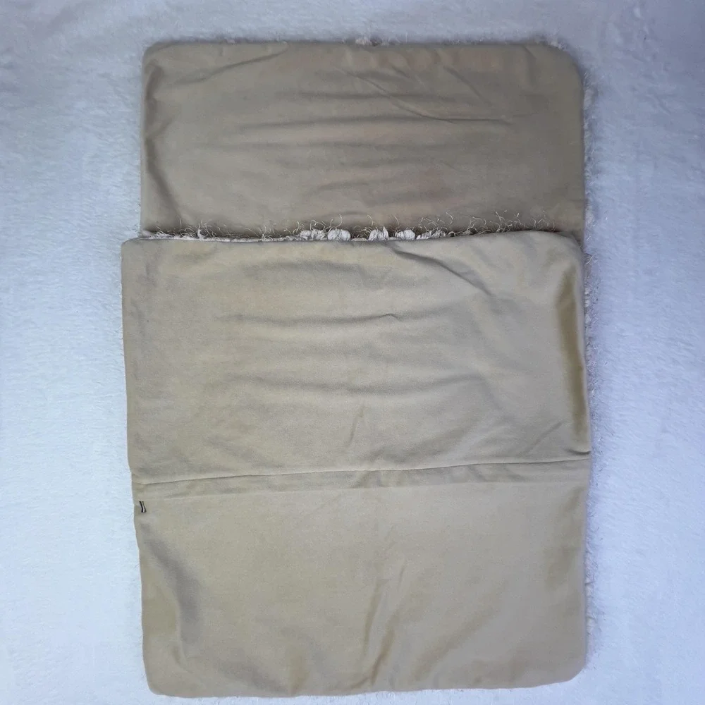 Beige Plush Seat Cushion Rectangle Non-Standard Size‎ Indoor Living Room Decor